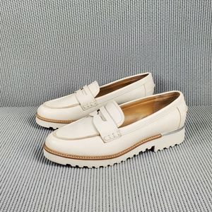 Franco Sarto Cedra beige slip on loafers